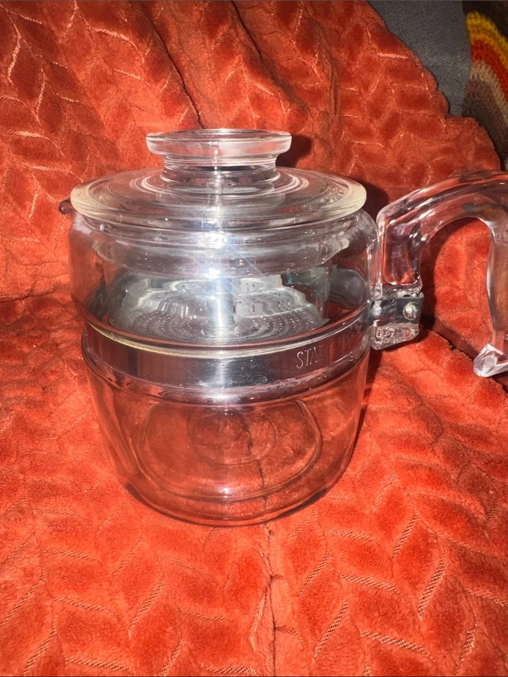 Vintage Complete Pyrex Flameware Glass Stovetop Coffee Percolator (Made in USA)